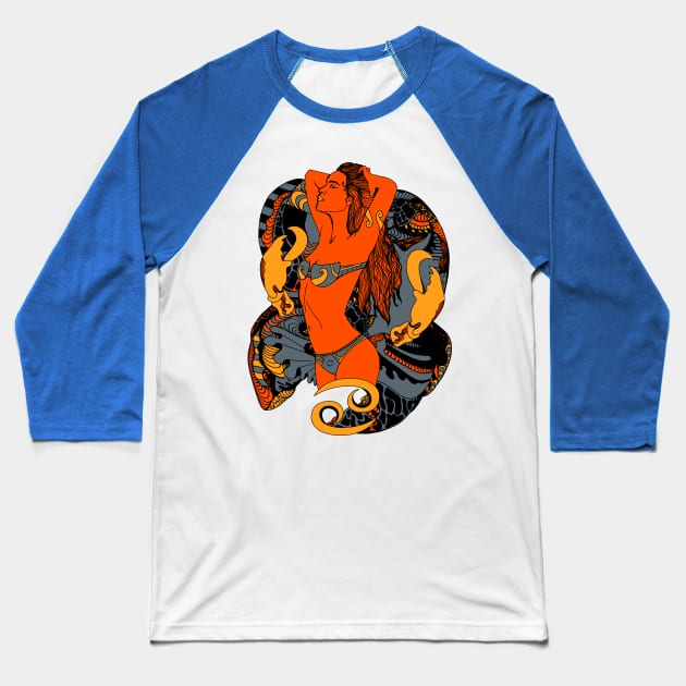 Orangrey Cancer Beauty Baseball T-Shirt by kenallouis